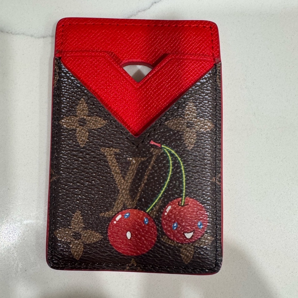 Louis Vuitton Red and Brown Cherry Card Holder